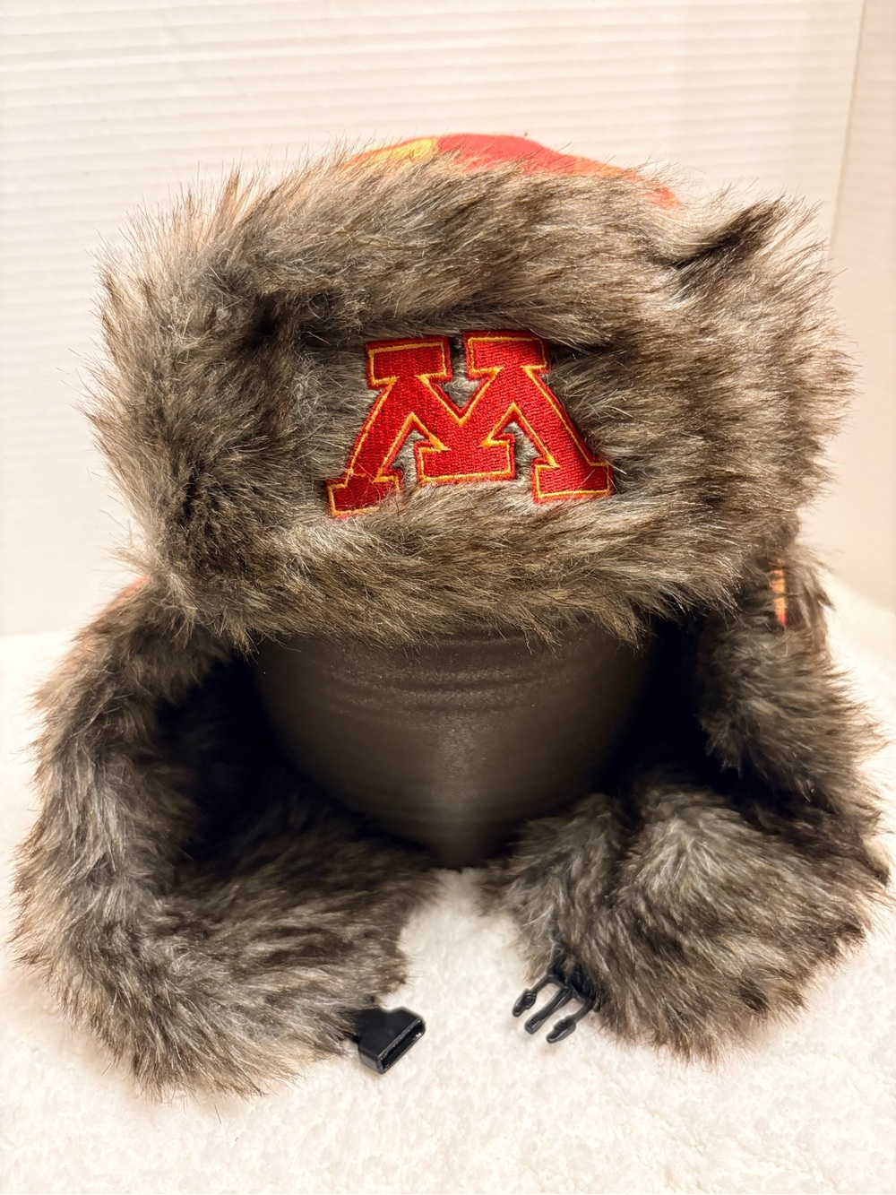 Minnesota Golden Gophers Maroon & Gold Plaid Fur Detail Trapper
Adult Hat